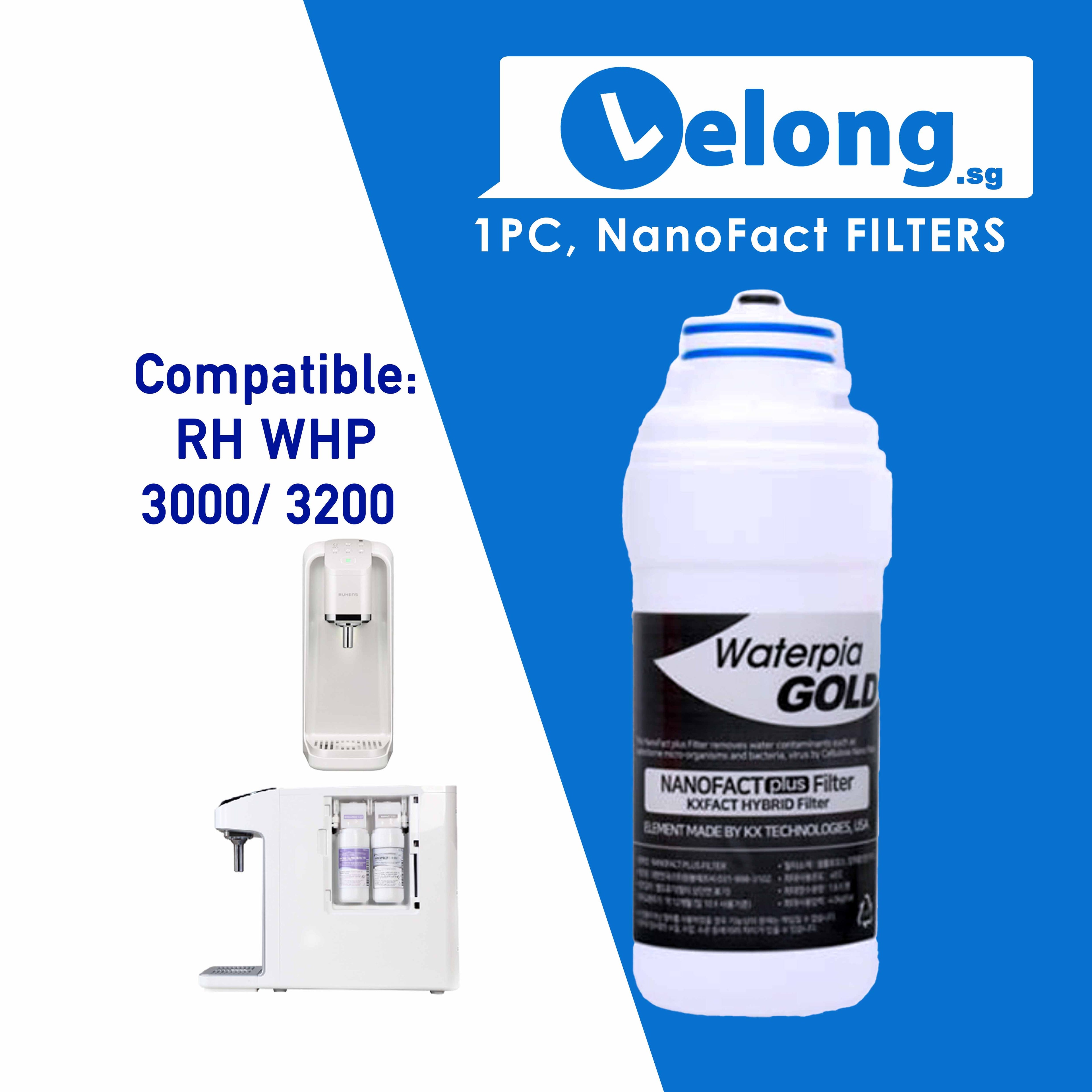 RH V series 3000  &amp; RH 2300 &amp; Hydroflux replacement Filter Cartridges Only, Filter 1, 3-in-1 Micro Carbon Filter + Filter 2, NanoFact Filter