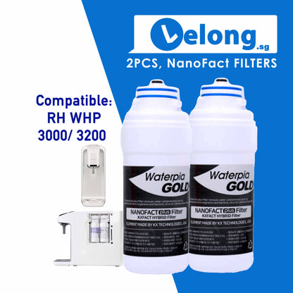 RH V series 3000  &amp; RH 2300 &amp; Hydroflux replacement Filter Cartridges Only, Filter 1, 3-in-1 Micro Carbon Filter + Filter 2, NanoFact Filter