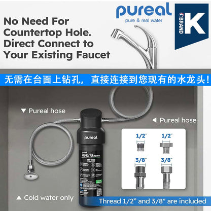 Pureal Hybrid Home PPU1000K Under Sink Water Filter System, 38,000 Litres, NSF 42 &amp; 372, food preparation, cooking, drinking &amp; showering