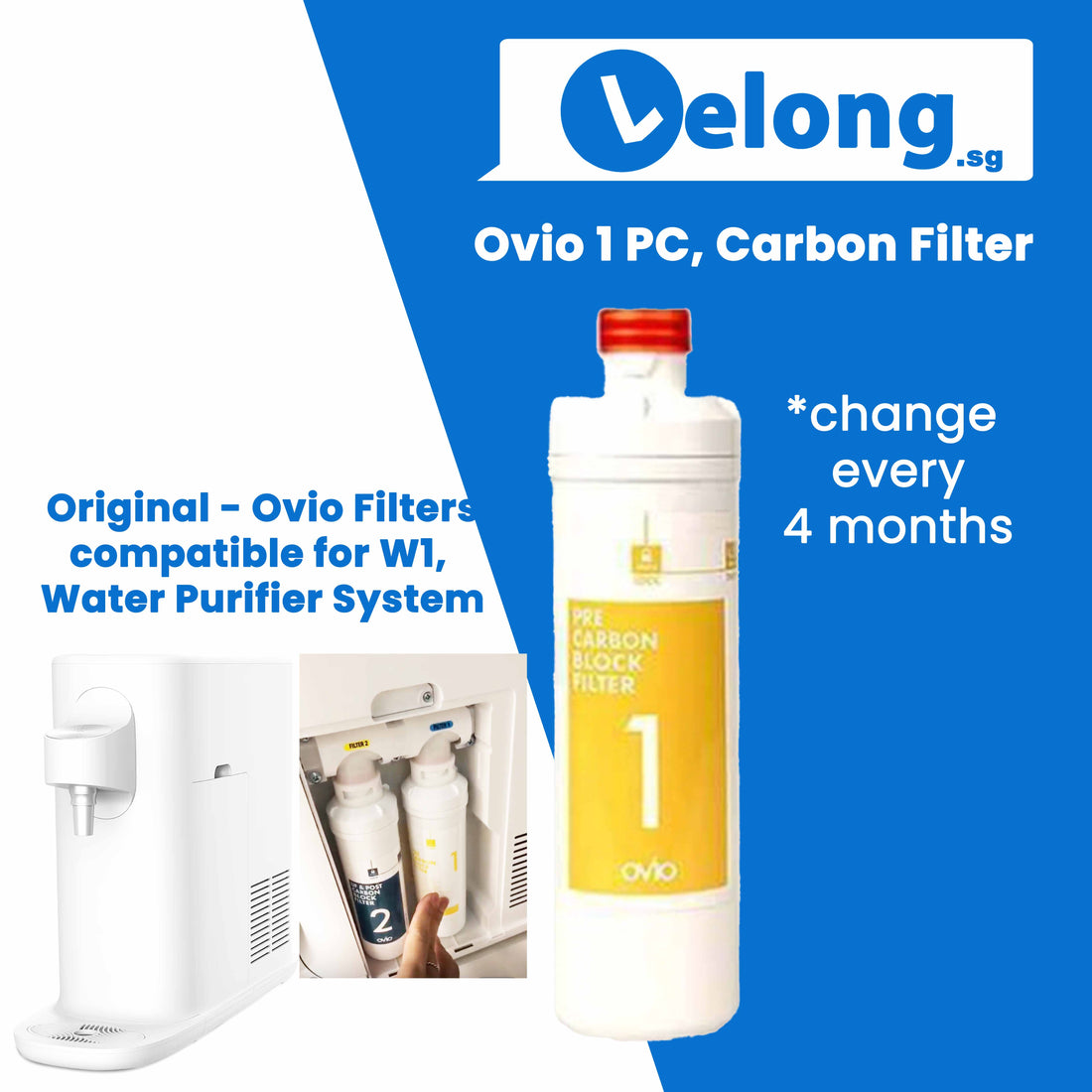 (Pre-Order 60 days) Korea Ovio Origin Korea Original Compatible filters OEM Tankless Water Purifier, PRE-CARBON