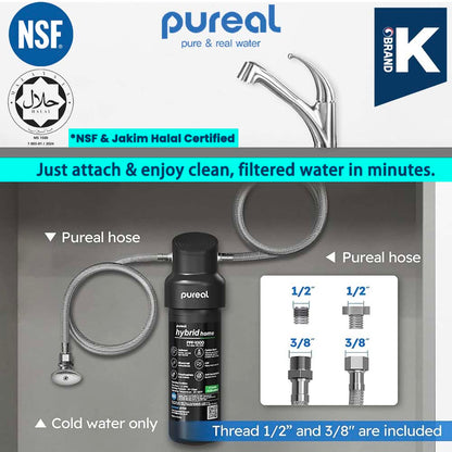 Pureal Hybrid Home PPU1000K Under Sink Water Filter System, 38,000 Litres, NSF 42 &amp; 372, food preparation, cooking, drinking &amp; showering