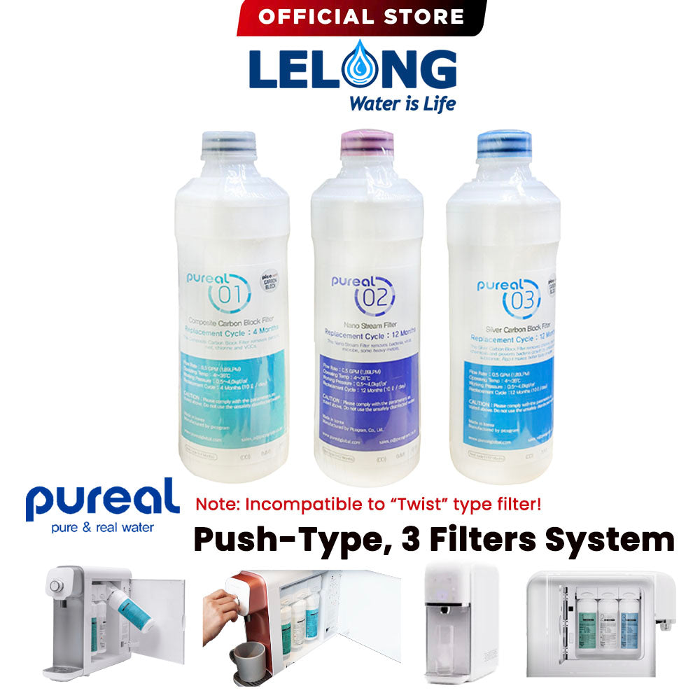 Pureal PUSH-Type, Pureal Water Purifier Replacement Water Filters Cartridges, Pureal Quick Change Filters