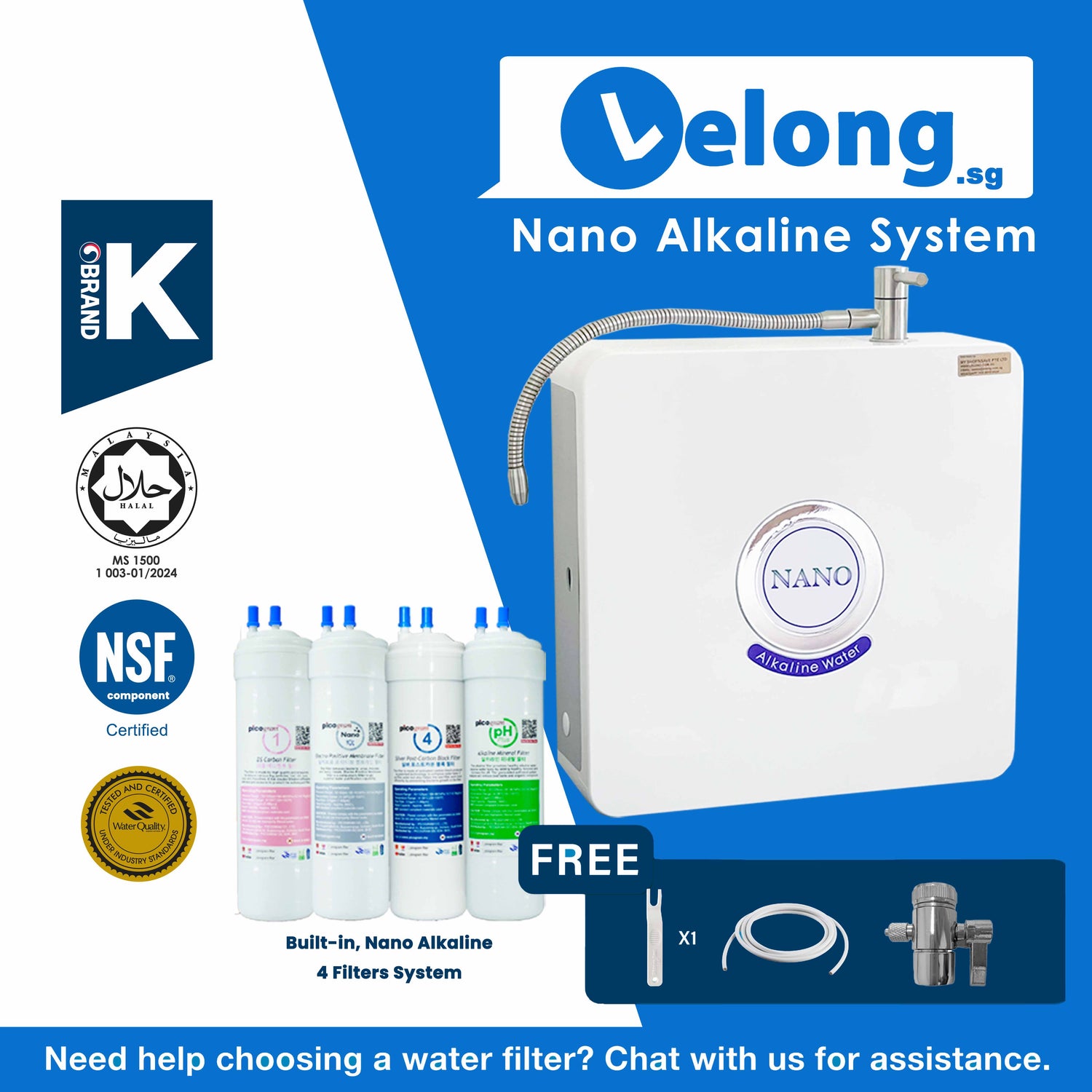 NANO ALKALINE WATER PURIFIER SYSTEM *JAKIM HALAL CERTIFIED Filters